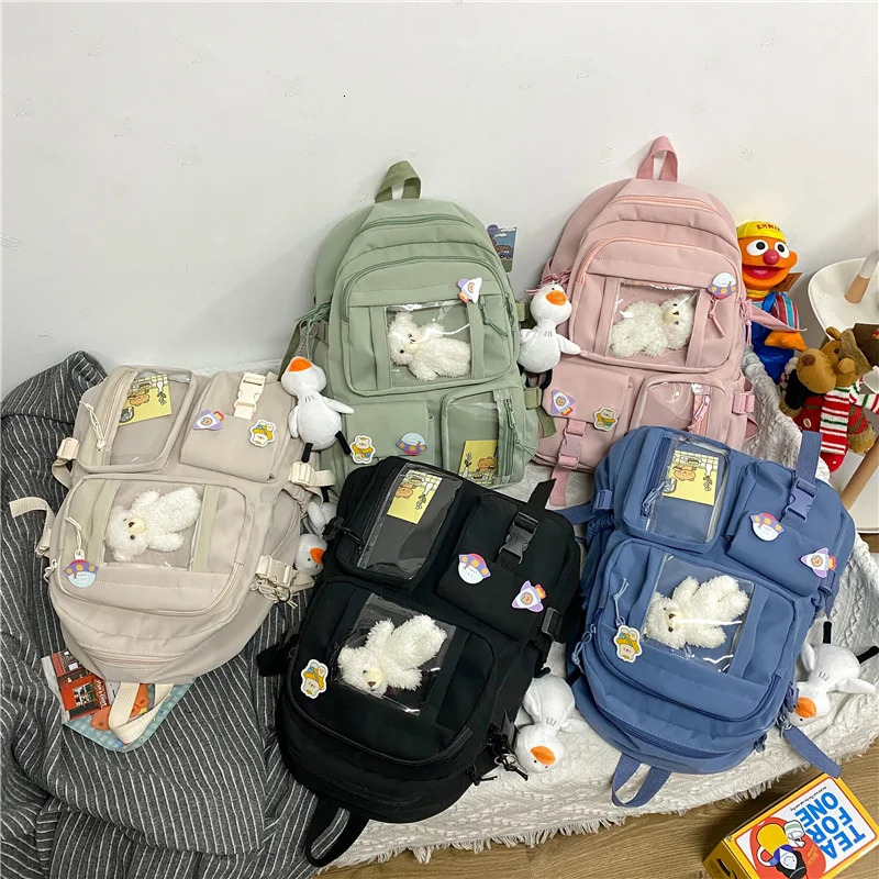 Korean highcapacity backpack for women Kawaii high school students bag teenagers and girls sweet waterproof travel 240807