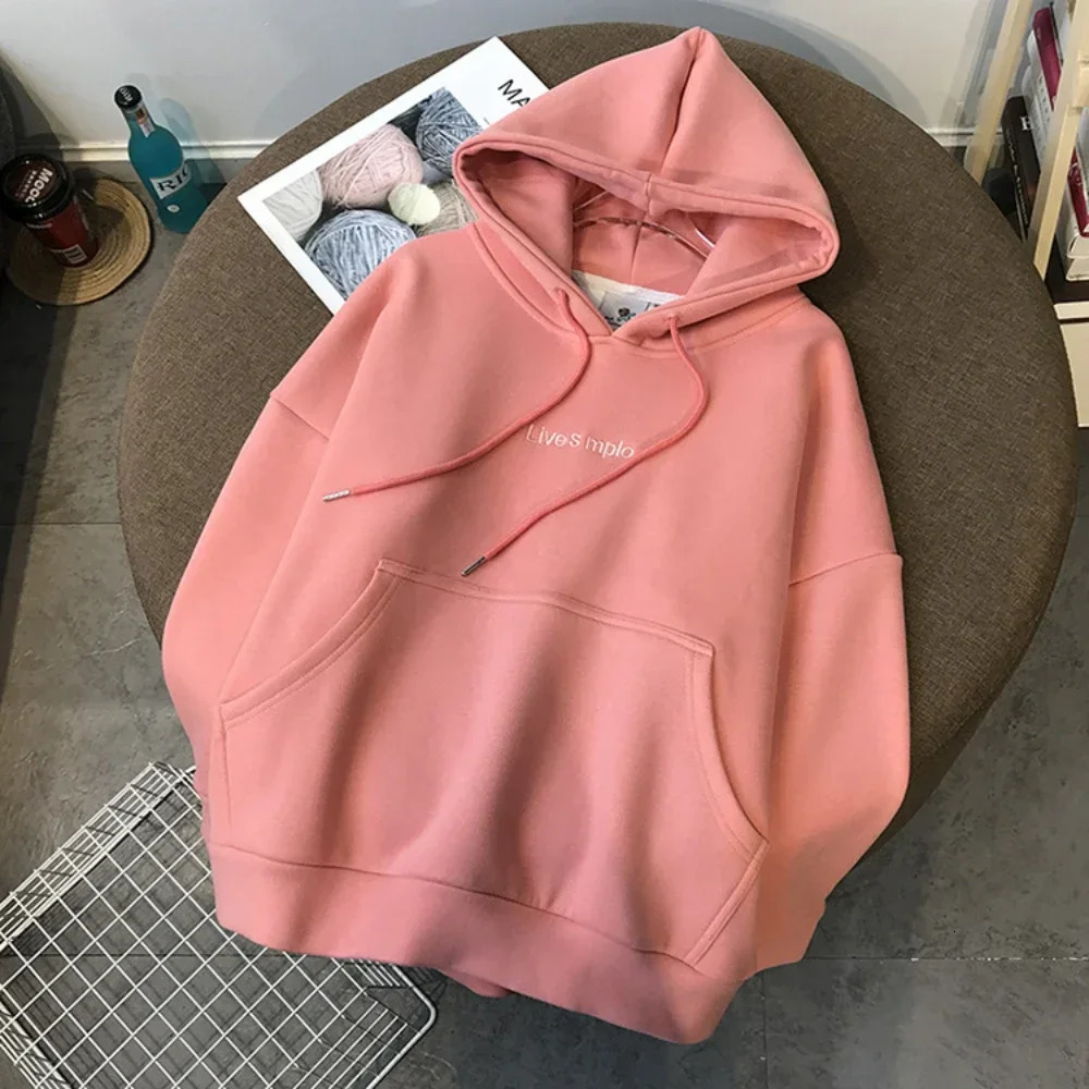 Winter Sweatshirts Women Hooded Tracksuit Two Pieces Set Hoodies Pockets Pants Suit Drawstring Trousers Sports Outfits Autumn 240807