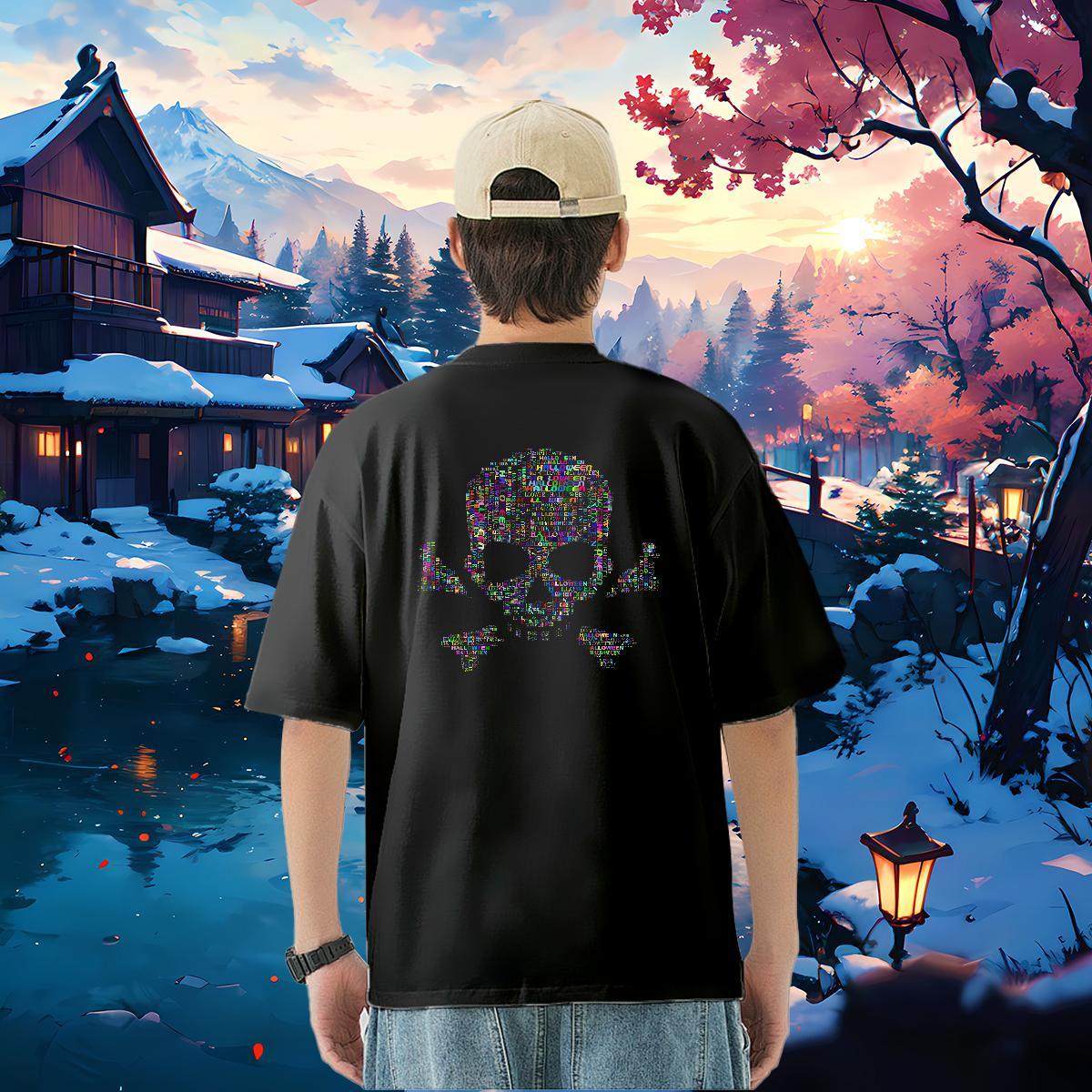 Fashion Designer T-Shirts skull Tops Tees 230g Cotton Home Outdoor TOP Quality Cartoon Print Breathable Soft Couples T Shirts