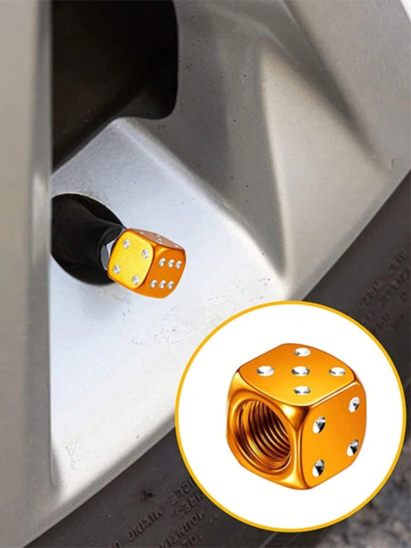 4pcs car tire colorful aluminum alloy dice valve cap dust cap