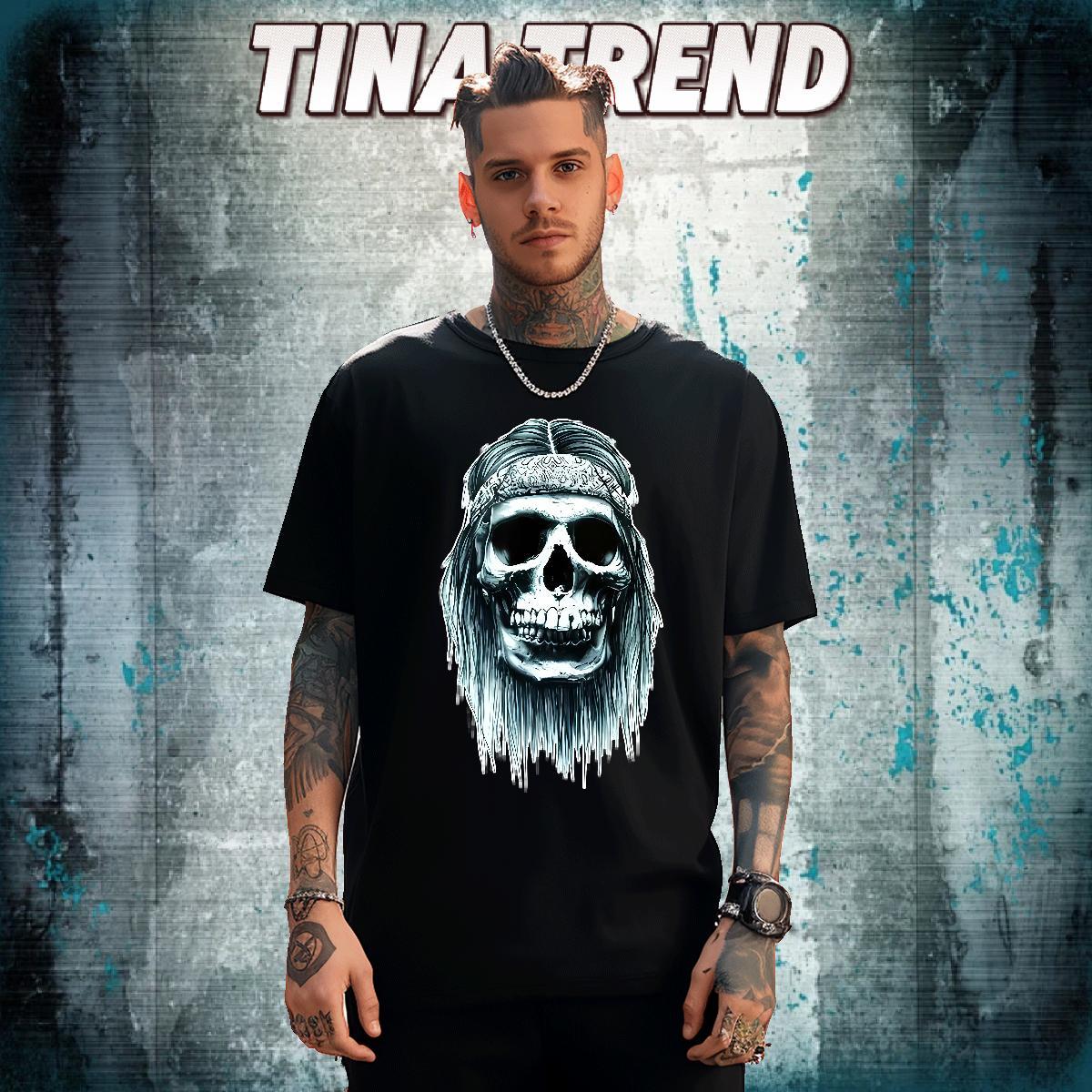 New T-Shirts for Men skull Polos 230g Pure Cotton Hip Hop Cool Design Oversized 4XL Crew Neck Breathable Couples T Shirts