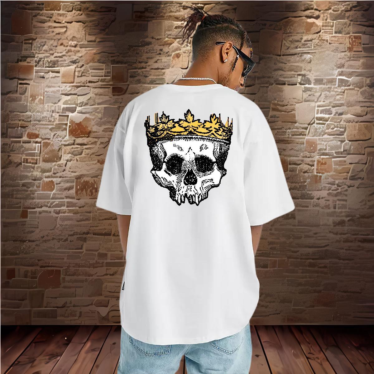 2024 Designer Man T Shirts skull Tshirts 100% Cotton 230g Outdoor Unisex Custom Print Plus Size Breathable Tshirt for Man Woman
