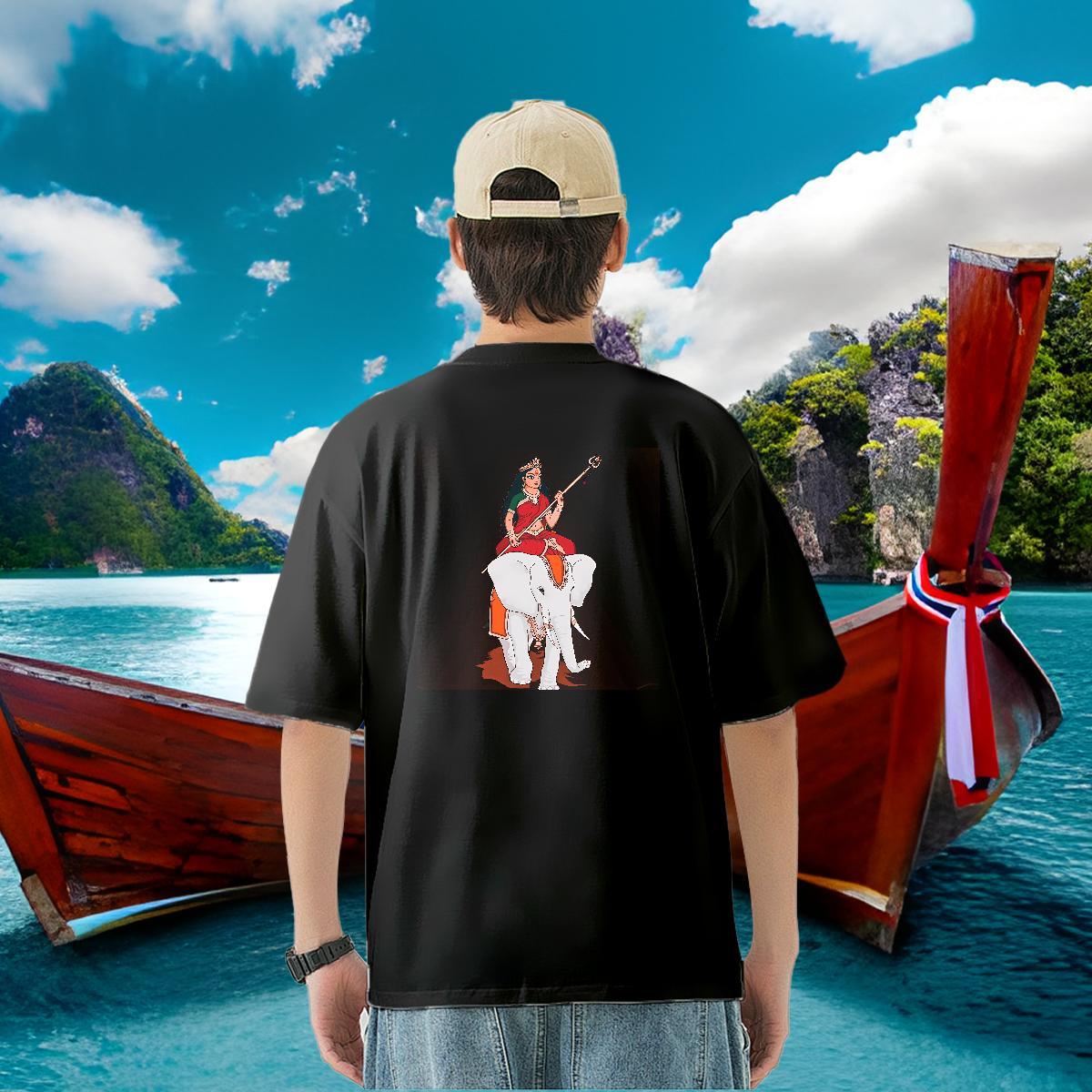 2024 T-Shirts for Men elephant Tshirts 230g 100% Cotton Casual Beach Brand Cartoon Printing L-4XL Pure Cotton Men Tees