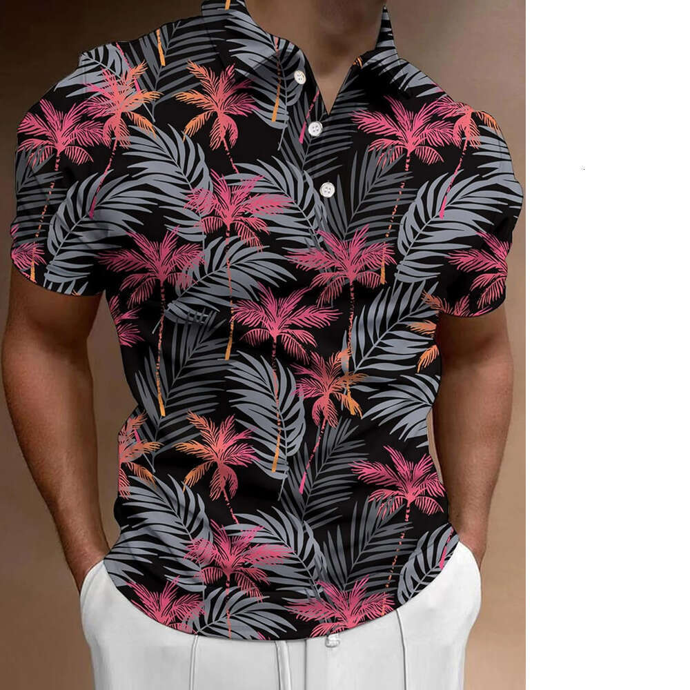 Fashion Mens Polo shirt Shirts for Men Funny: Hawaiian Golf Polo Shirt Dry Fit Polos shirts tshirt Casual tops summer clothes Short sleeve ventilate F