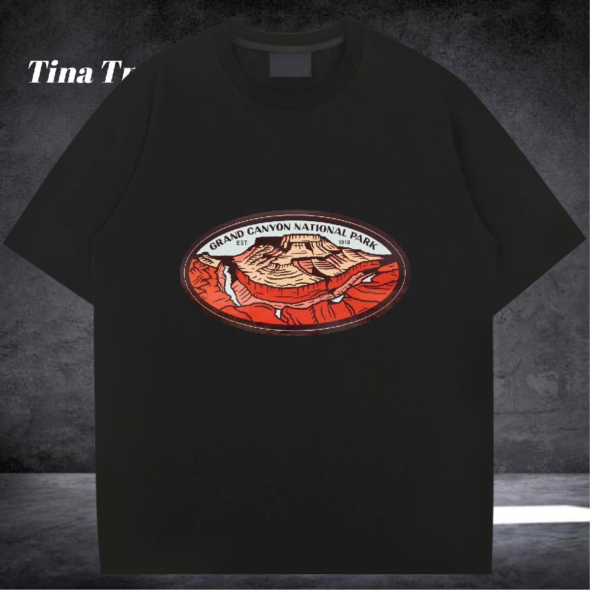 Wholesale T-Shirts mountains Tee Shirt 230g 100% Cotton Hip Hop Cool DIY Printed Breathable Soft Tshirts