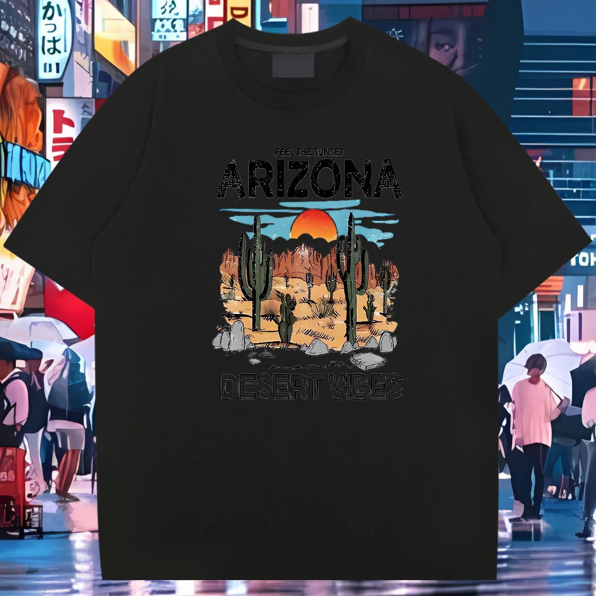 Custom T Shirts Men desert Tees Shirts 230g Pure Cotton Daily Wear High Quality Anime Print Breathable Crew Neck Tshirt for Man Woman