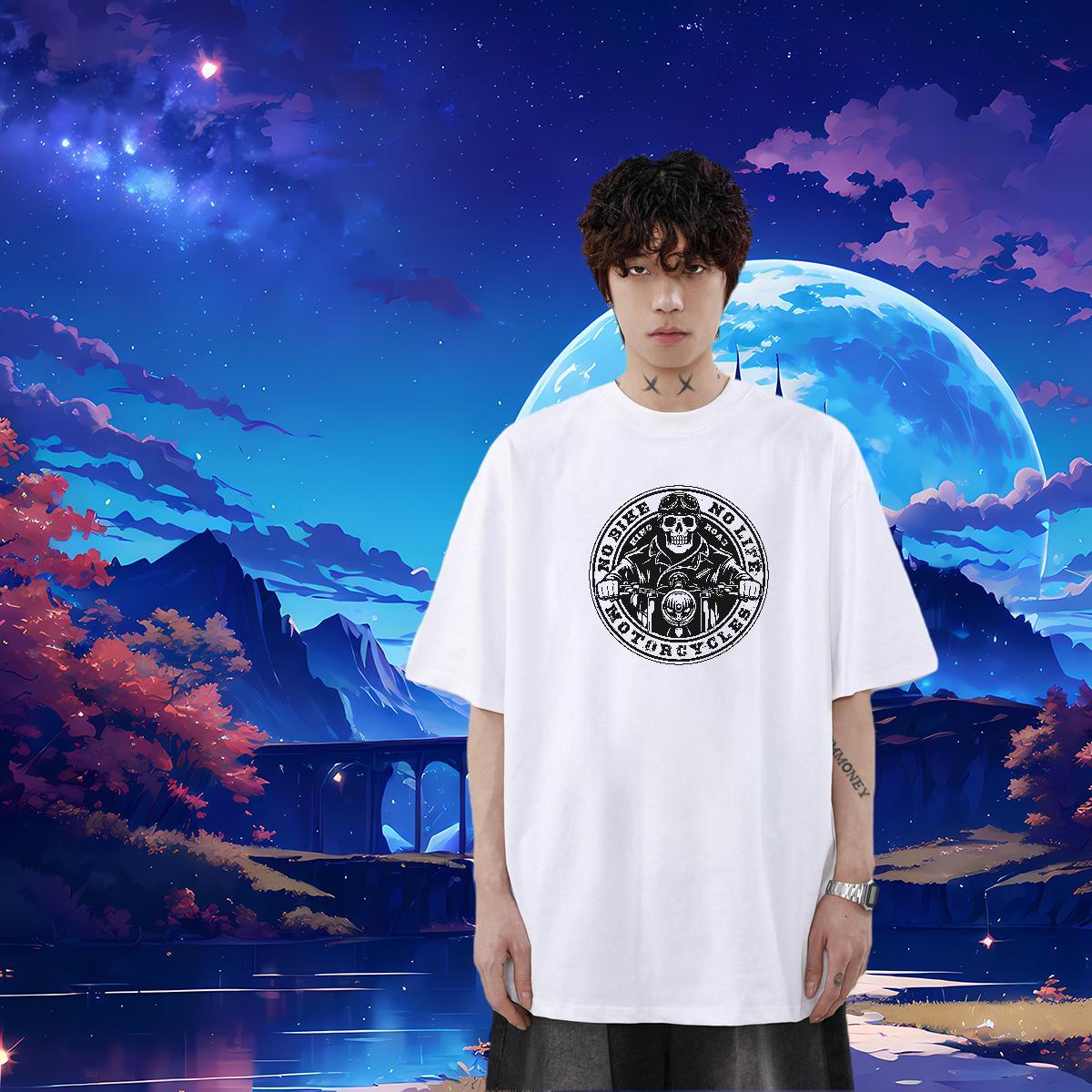 Customized Men T Shirts motorbike Top Tees 230g Pure Cotton Sport Loose Fit Custom Printing Breathable Short Sleeve Men Tshirts