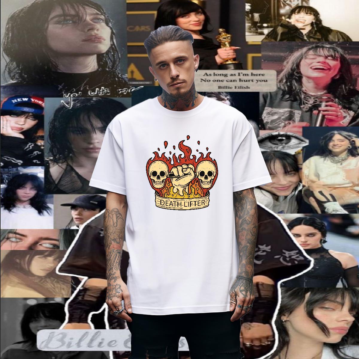 Classic T Shirts Men skull Tshirts 230g Pure Cotton Sport Loose Asian Size Short Sleeve Soft Men Clothes T-Shirt