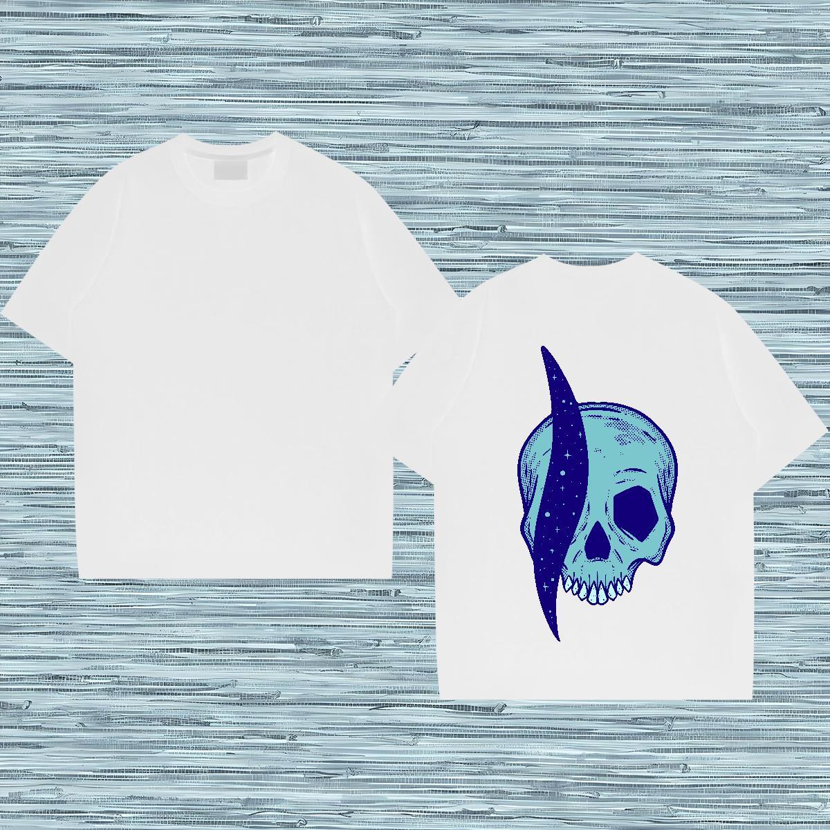 Casual New T shirt skull Tops Tees 230g Pure Cotton Home Outdoor Comfortable Plus Size Custom O Neck Short Sleeves Couples T Shirts