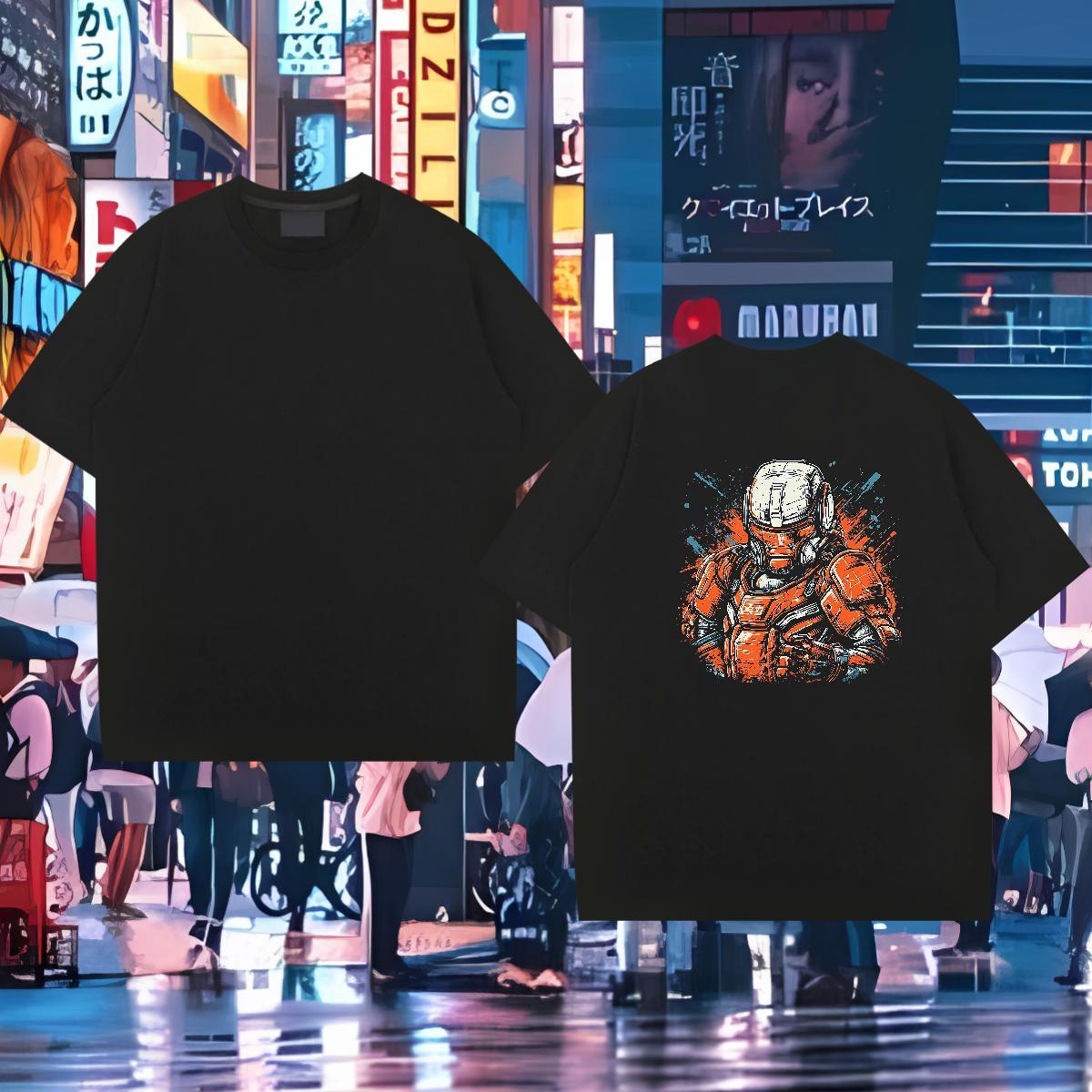 DIY Customized Mens T Shirts ET Tees 230g 100% Cotton Anime Printing Street TOP Quality Cartoon Print Breathable Short Sleeve Men Tshirts