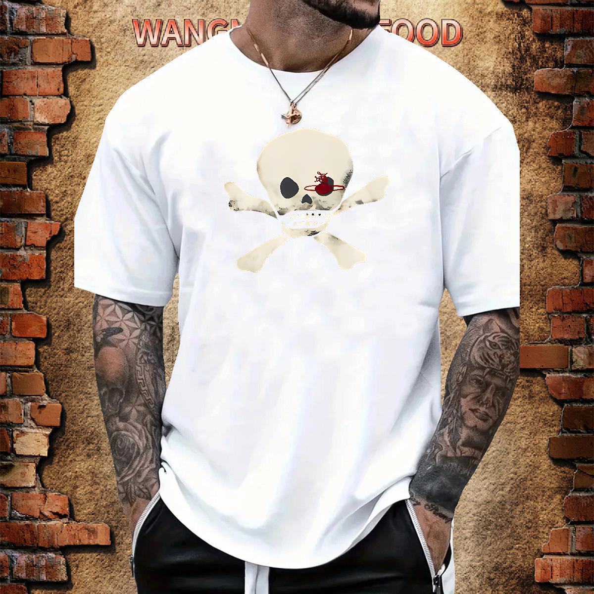 Fashion Design T Shirt For Man skull Polos 230g Cotton Daily Outfit Designer Custom Cartoon Crew Neck Men Tees