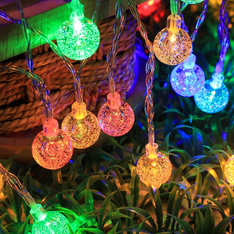 LED Bubble Ball Water Drop Color Outdoor Camping Light String Battery USB Style Festival Decorative Color Light
