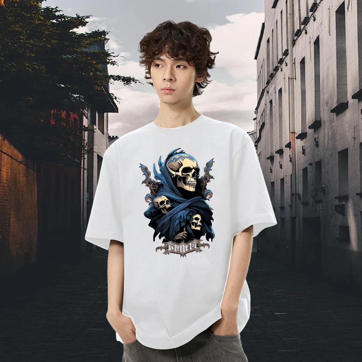 2024 Designer T-Shirts skull Wear 100% Cotton 230g Street Cool Design Anime Pure Cotton Mens Tshirts