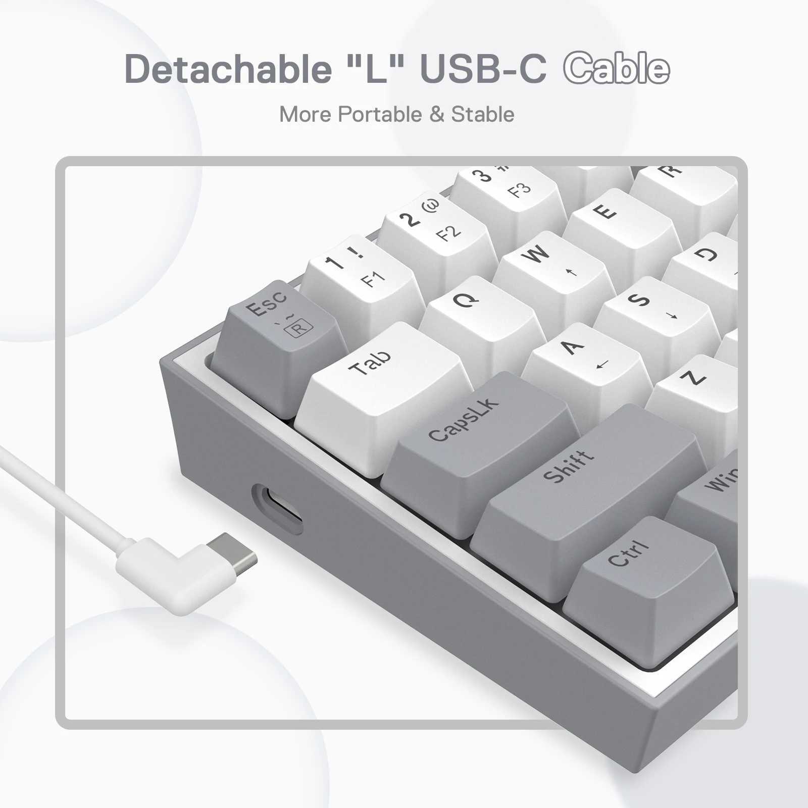 Redragon K617 Fizz 60% Wired RGB Gaming Keyboard 61 Keys Hot-Swap Compact Mechanical Keyboard Red SwitchM240715