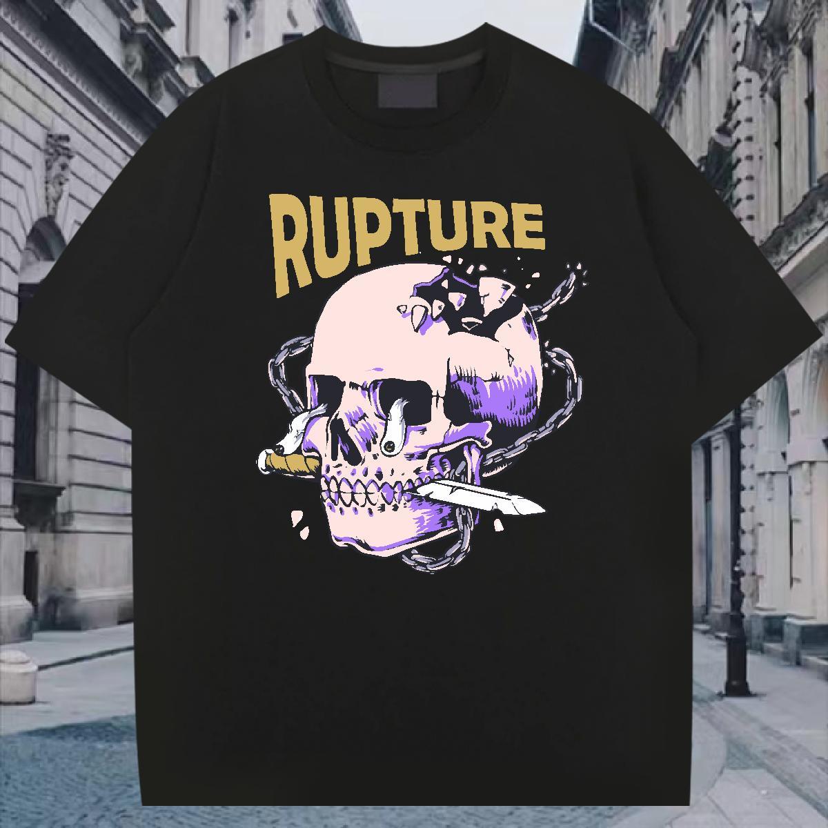 Factory Direct T-Shirts skull Tops 100% Cotton 230g Daily Outfit Designer Customized O-Neck Short Sleeve Couples T Shirts