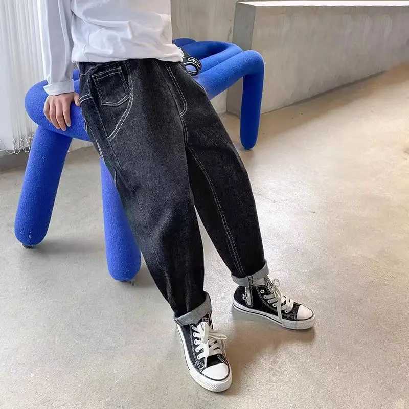 Jeans Boys Jean Pants Long Trousers Cotton 2024 Cool Spring Autumn Babys Kids Pants High Quality Childrens Clothing