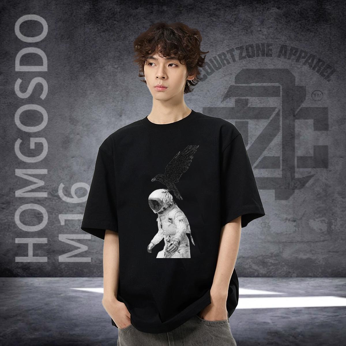 DIY Customized T-Shirts for Men eagle Clothes 230g Cotton Sport Popular Oversized 4XL Crew Neck Breathable Men Tees