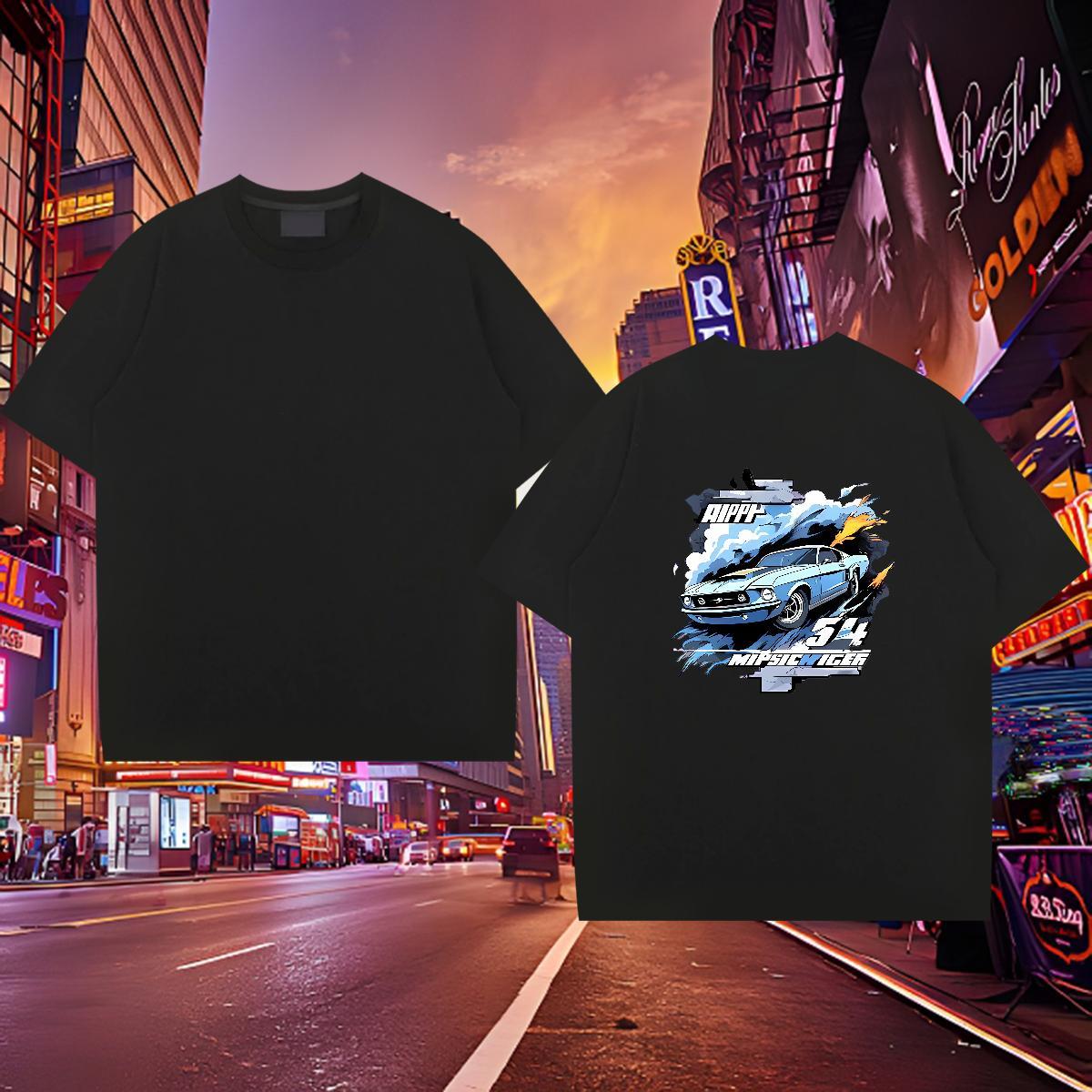 Designer Man T Shirts car Tops Shirt 100% Cotton 230g Casual Beach Unisex Plus Size Cartoon Crew Neck Breathable Men Clothes T-Shirt