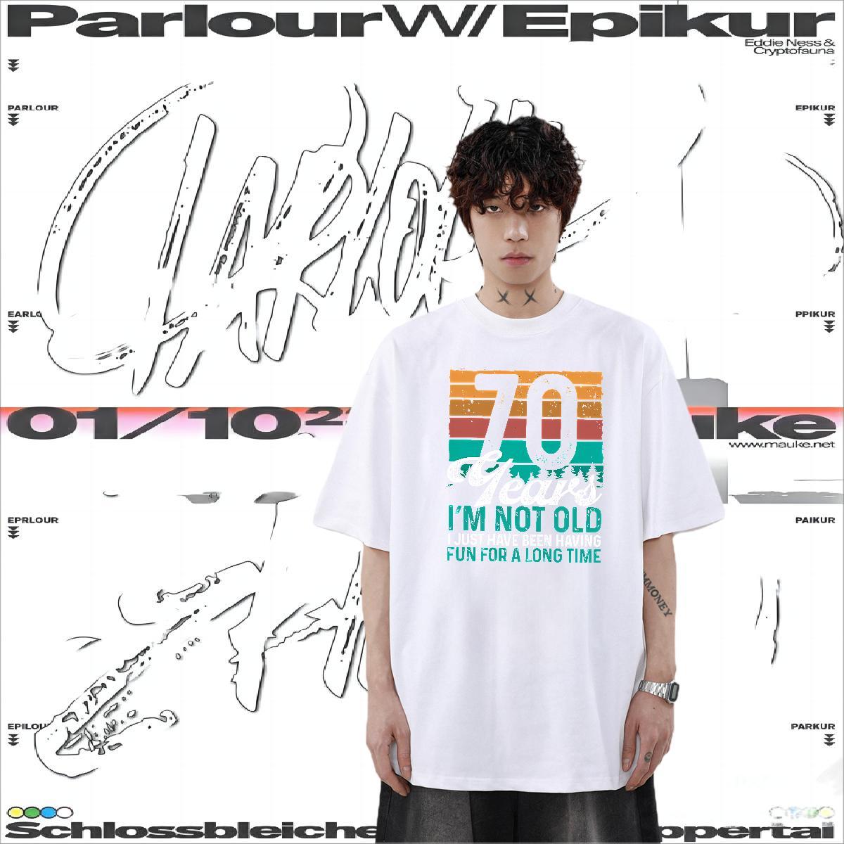 Free Shipping Man T Shirts letter Tee Shirt 100% Cotton 230g Spring Summer Classic Plus Size Cartoon Short Sleeve O-Neck Mens Tshirts