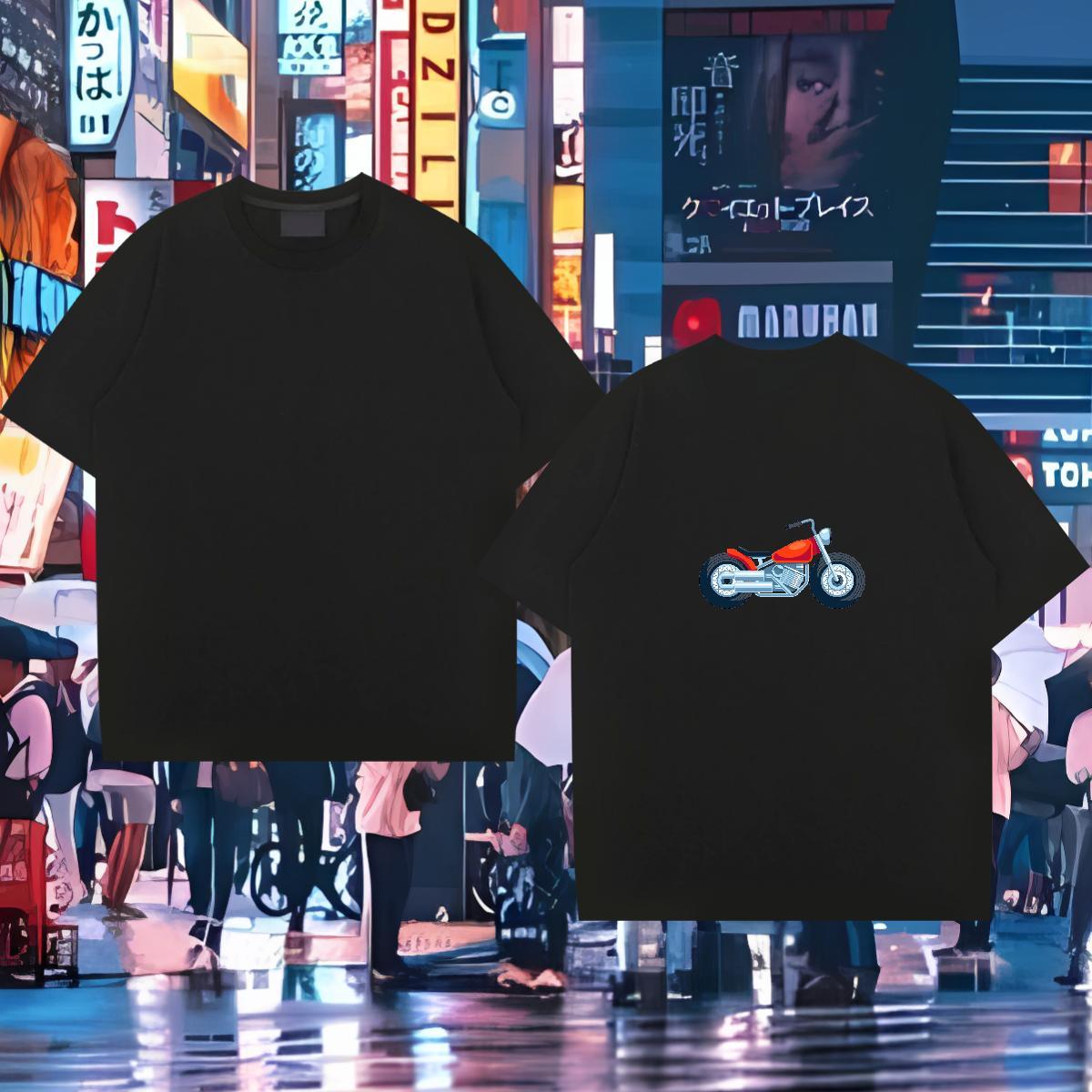Casual New T shirt Motorcycle Wear 230g 100% Cotton Daily Outfit Cool DIY Printed Short Sleeve O-Neck Tshirts
