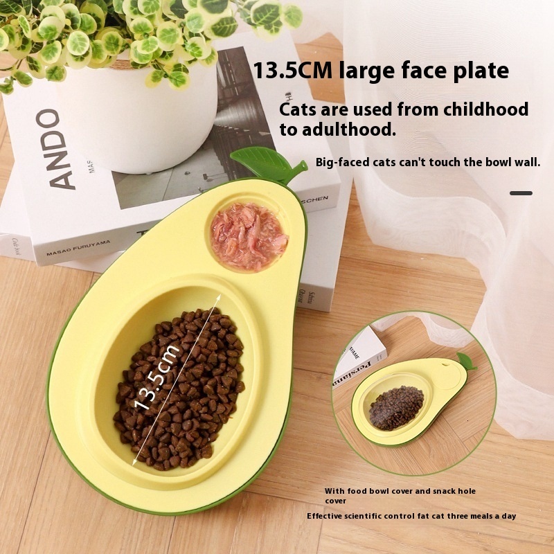Avocado water non slip dog double bowl, moisture mouth, multifunctional automatic drinking water, anti choking, slow eating bowl