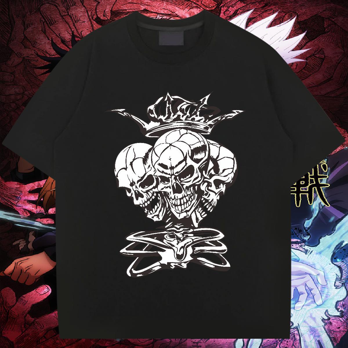DIY Men T Shirts skull Clothings 230g Cotton Hip Hop Street Brand DIY Printed O-Neck Short Sleeve Couples T Shirts