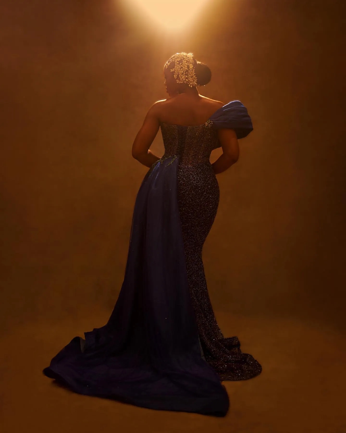 Royal Blue Aso Ebi Mermaid Sweetheart Sparkly Crystals Prom Dresses Formal Party Second Reception Birthday Engagement Evening Gowns Dresses Robe De So