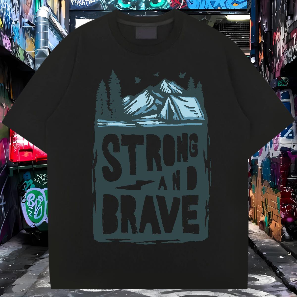 Brand T-Shirts mountains Tops Tees 230g Cotton Hip Hop Soft Cartoon Printing L-4XL Breathable Short Sleeve Tshirt for Man Woman