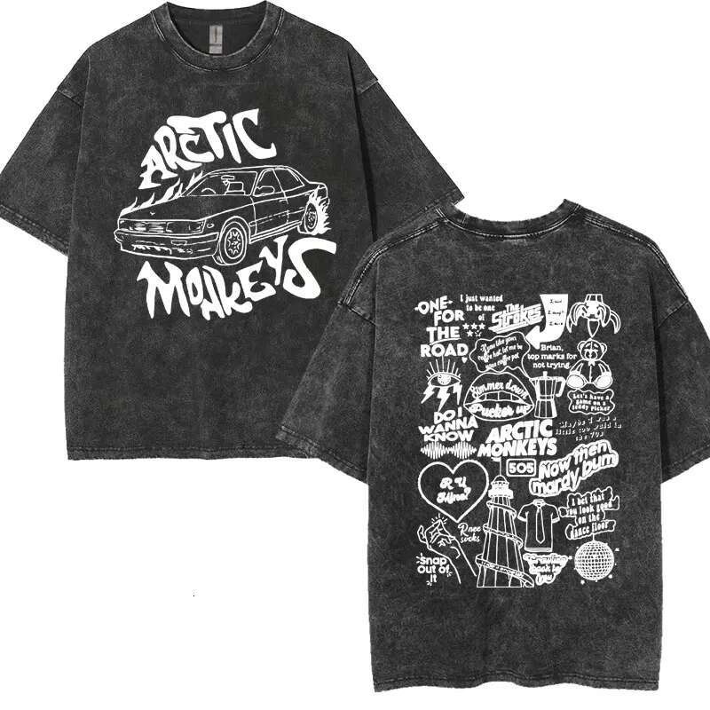 Monkeys Arctic Band Rock Tour T-Shirt Be Yours 505 -Do I Wanna Know? - Album T Shirt Men Fashion Vintage Washed Tees ees