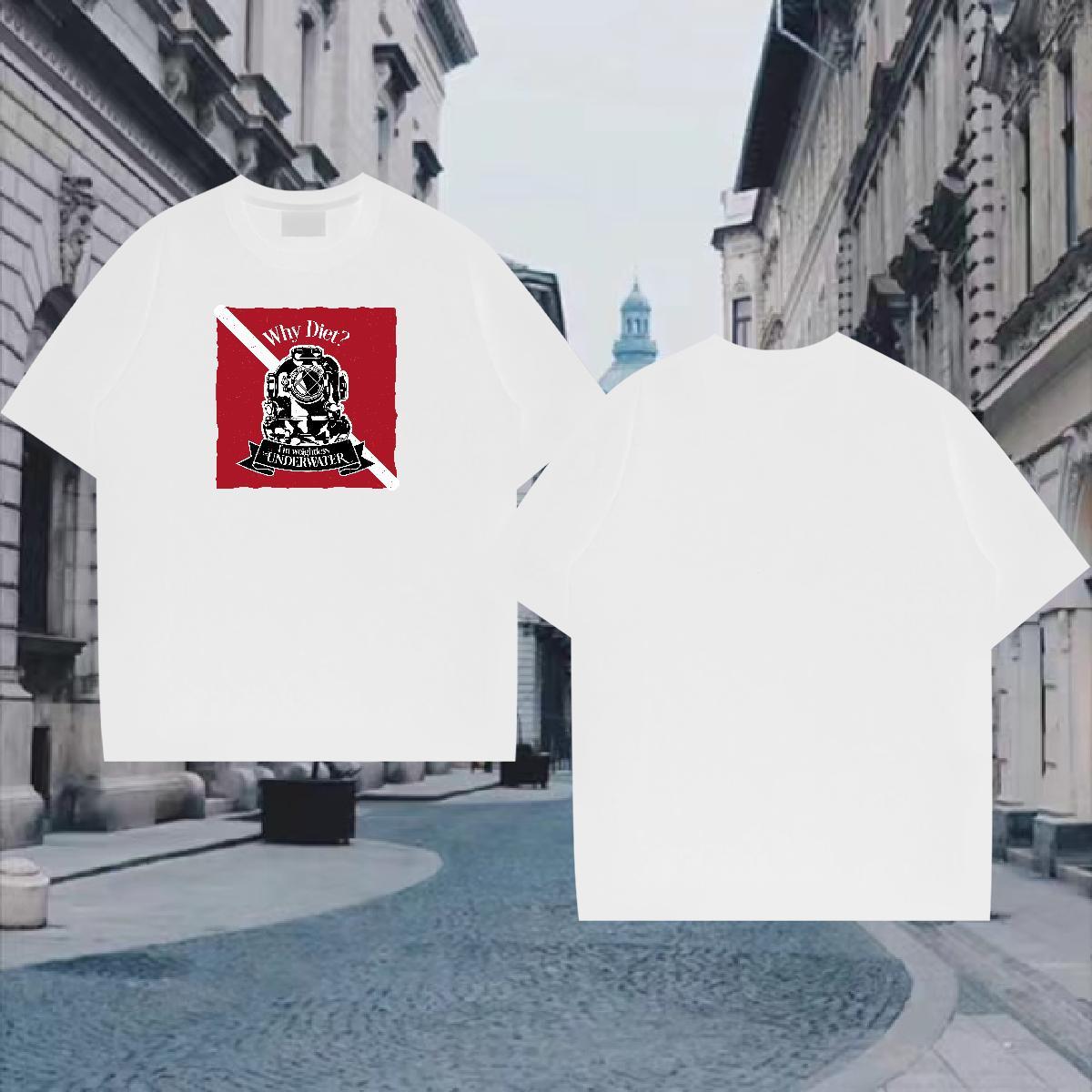 Wholesale T-Shirts for Men camera Tee Shirt 230g Pure Cotton Beach Unisex White Plus Size Breathable Short Sleeve Men Tshirts