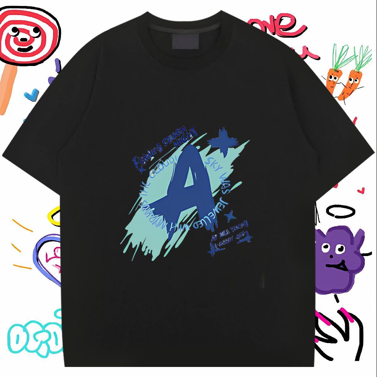 Fashion Designer T Shirt For Man letter Tops 230g Cotton Street Loose Anime Short Sleeve Soft Men Tees