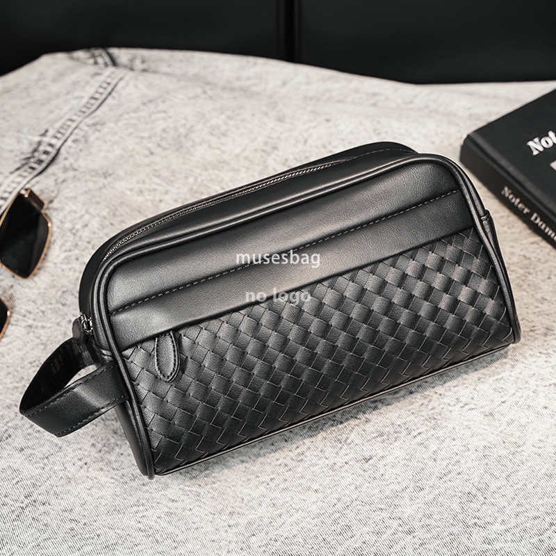 New high quality woven bag Horizontal men's hand bag Light business hand bag Casual outdoor mobile phone bag Underarm bag