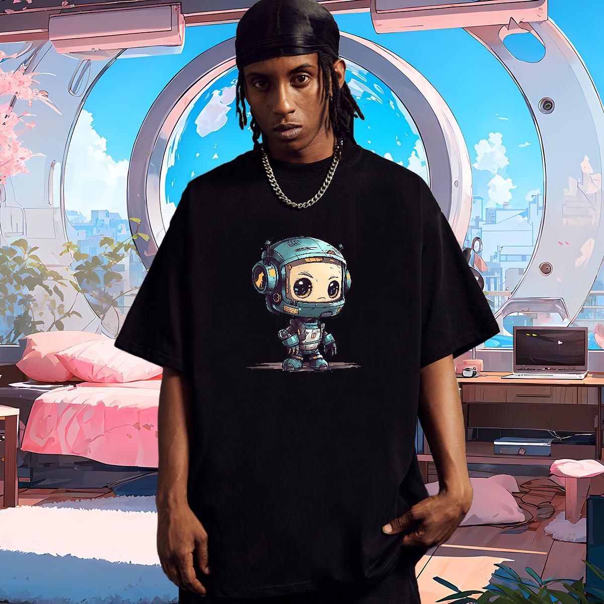 Free Shipping T-Shirts ET Tee Shirt 230g Cotton Street Loose Fit Oversized 3XL 4XL Pure Cotton Men Tshirts