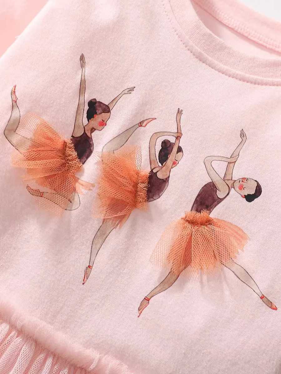 2-7-year-old childrens fashion dress girls long sleeved floral dress wear New Years clothing for birthday partiesW240720