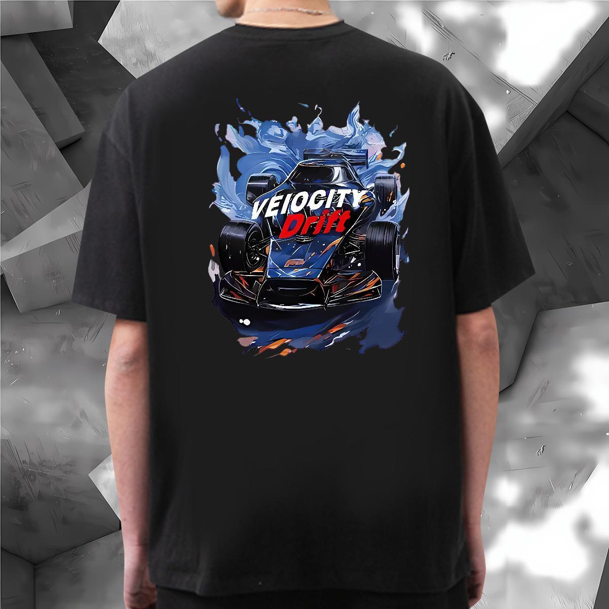2024 Summer T Shirts Men car Tops 230g 100% Cotton Beach Brand Custom Print Plus Size Breathable Crew Neck Tshirts