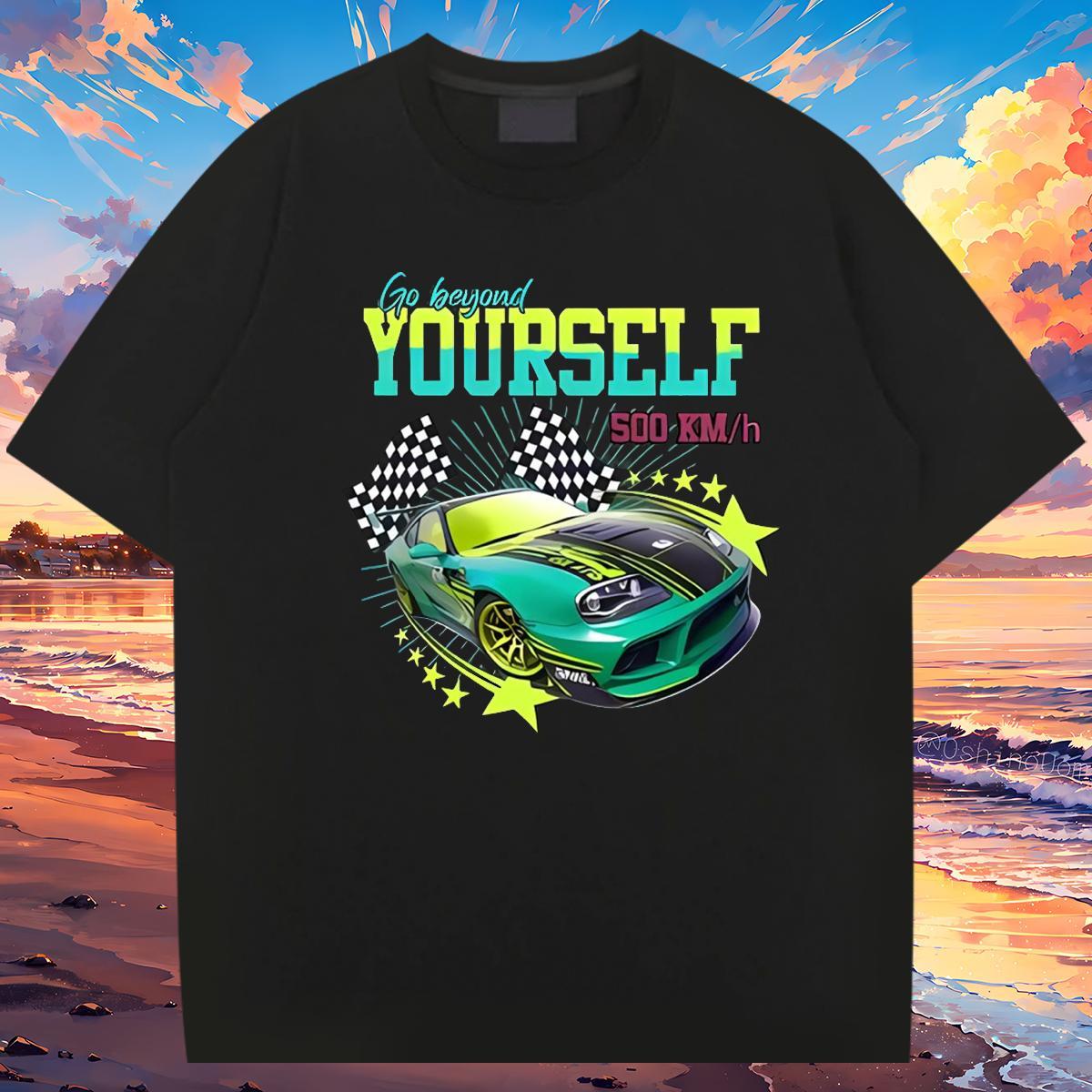 Custom T-Shirts car Tops Tees 230g 100% Cotton Street Wear Loose Fit Oversized 4XL Breathable Men Tees
