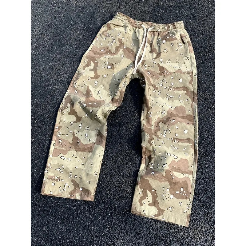 Cooocoll Fashion Desert Camouflage Functional style Lumber Pants Casual Oversize Vintage Straight Barrel Trousers For Men 240806