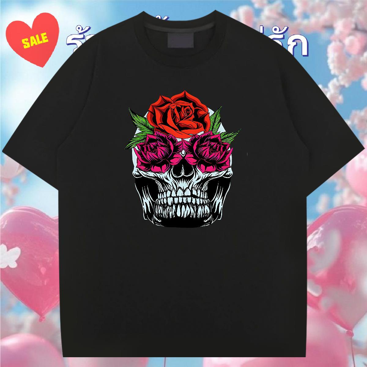 2024 Summer T-Shirts for Men flower Clothings 230g 100% Cotton Sport Popular Anime Print Breathable Tshirts