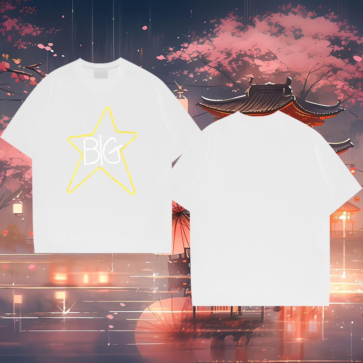 Classic Casual Men T Shirts letter Tshirts 230g Cotton Casual Daily Wear Brand DIY Breathable Crew Neck Men Tshirts
