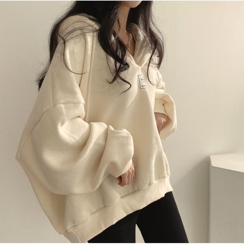 2024 winter new patch design, and niche, loose Korean version, internet famous, student couple hooded hoodie for women
