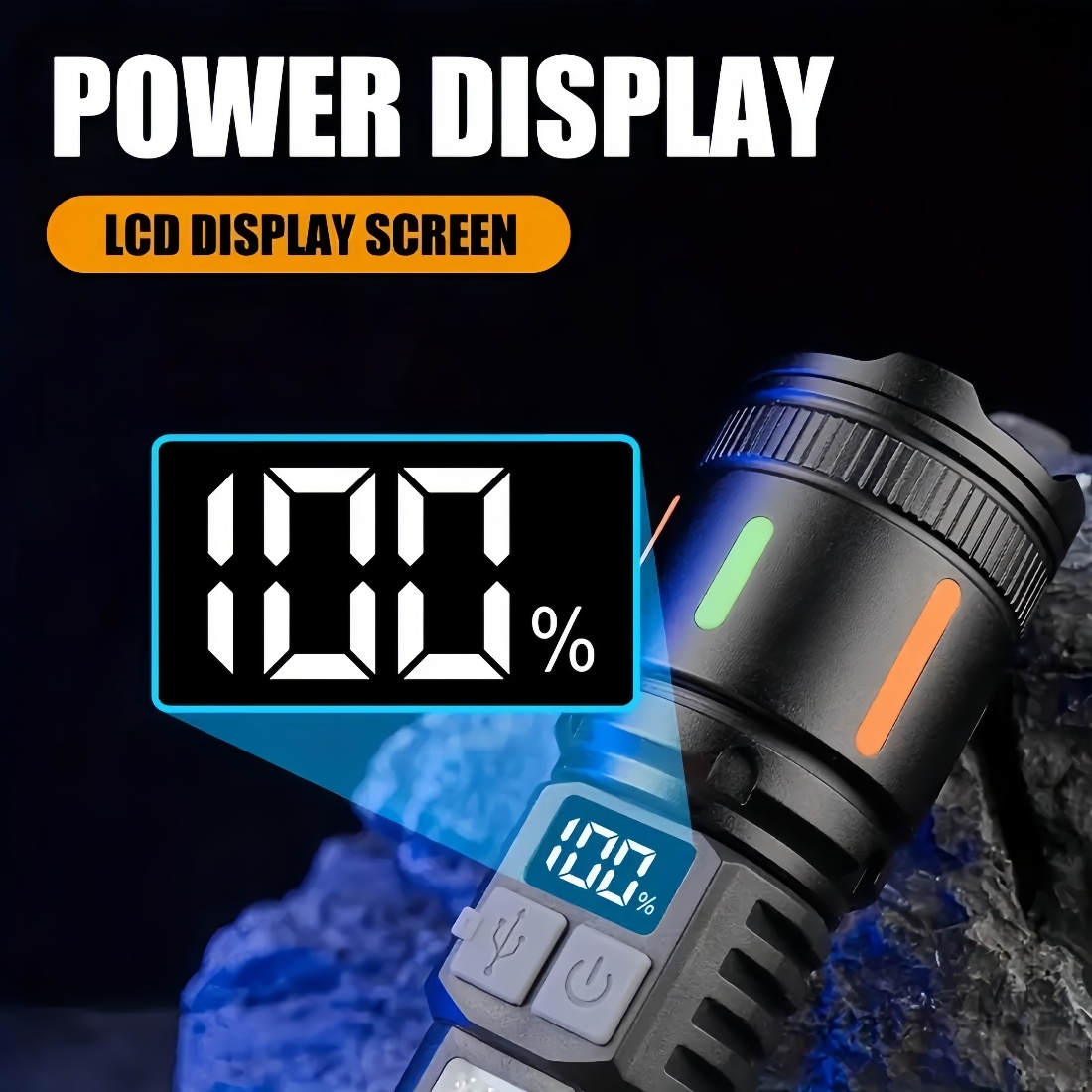 Enhanced Visibility Portable Lightweight Flashlight Featuring a Strong Laser Beam, Suitable for Extended Use Outdoors