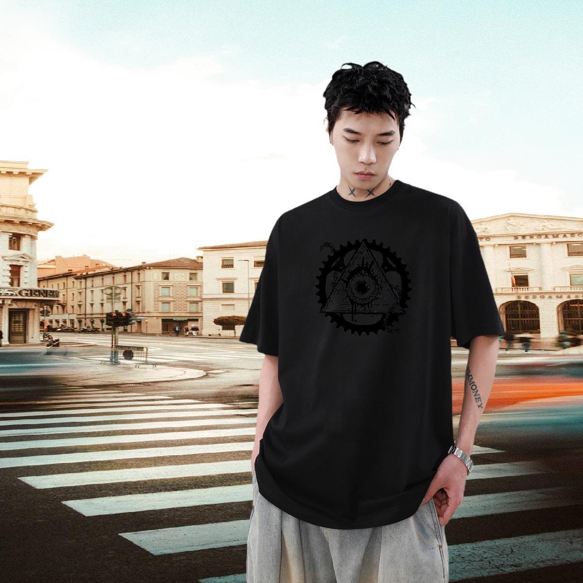 Factory Direct T Shirts Men eye of the devil Clothes 100% Cotton 230g Daily Wear Soft Customized Print Breathable Crew Neck Men Tees