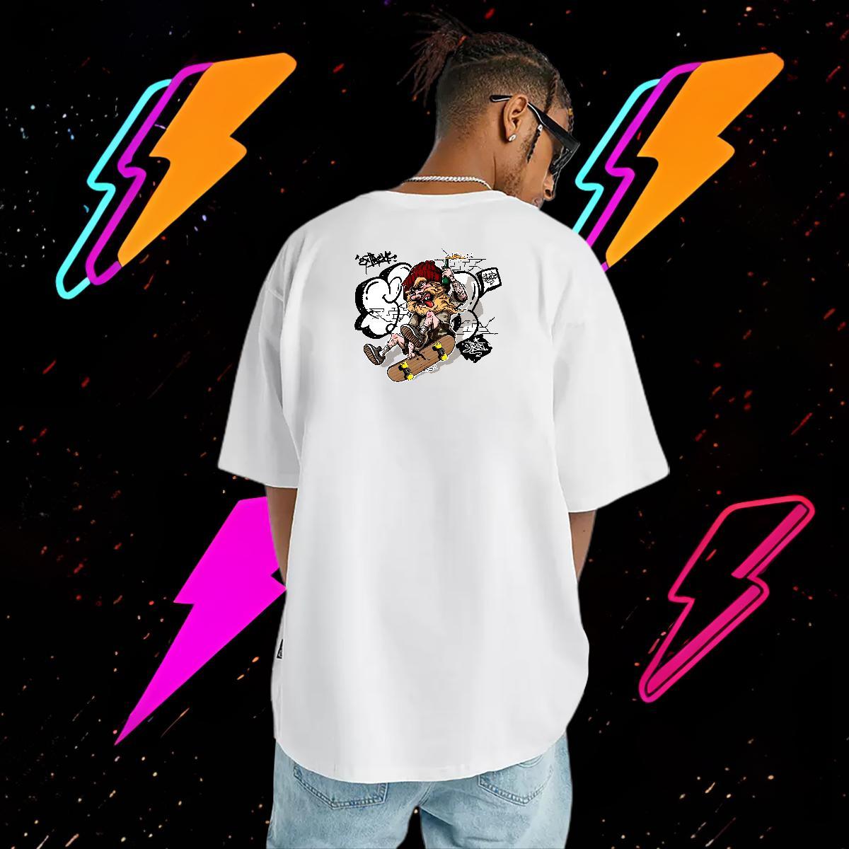 Stylist T-Shirts for Men skateboarding Tee Shirt 230g 100% Cotton Street wear Hip Hop Loose Custom Print Plus Size O Neck Short Sleeves Couples T Shir