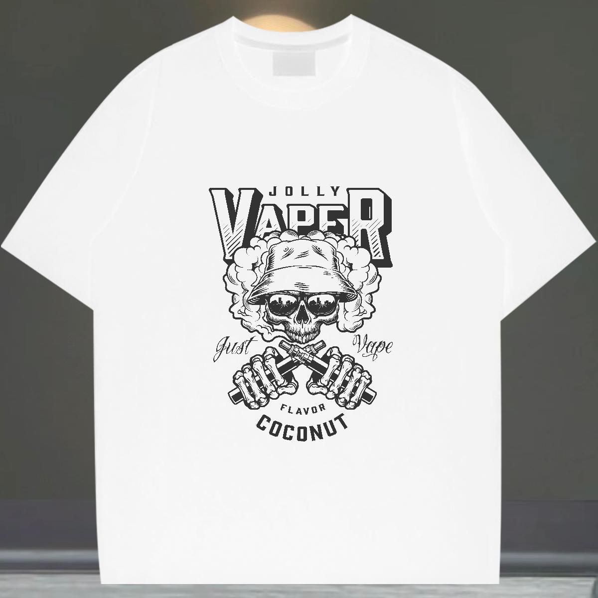 Stylist Mens T Shirts skull Tee Shirt 230g Pure Cotton Daily Wear Classic DIY Printed Breathable Soft Men Tees