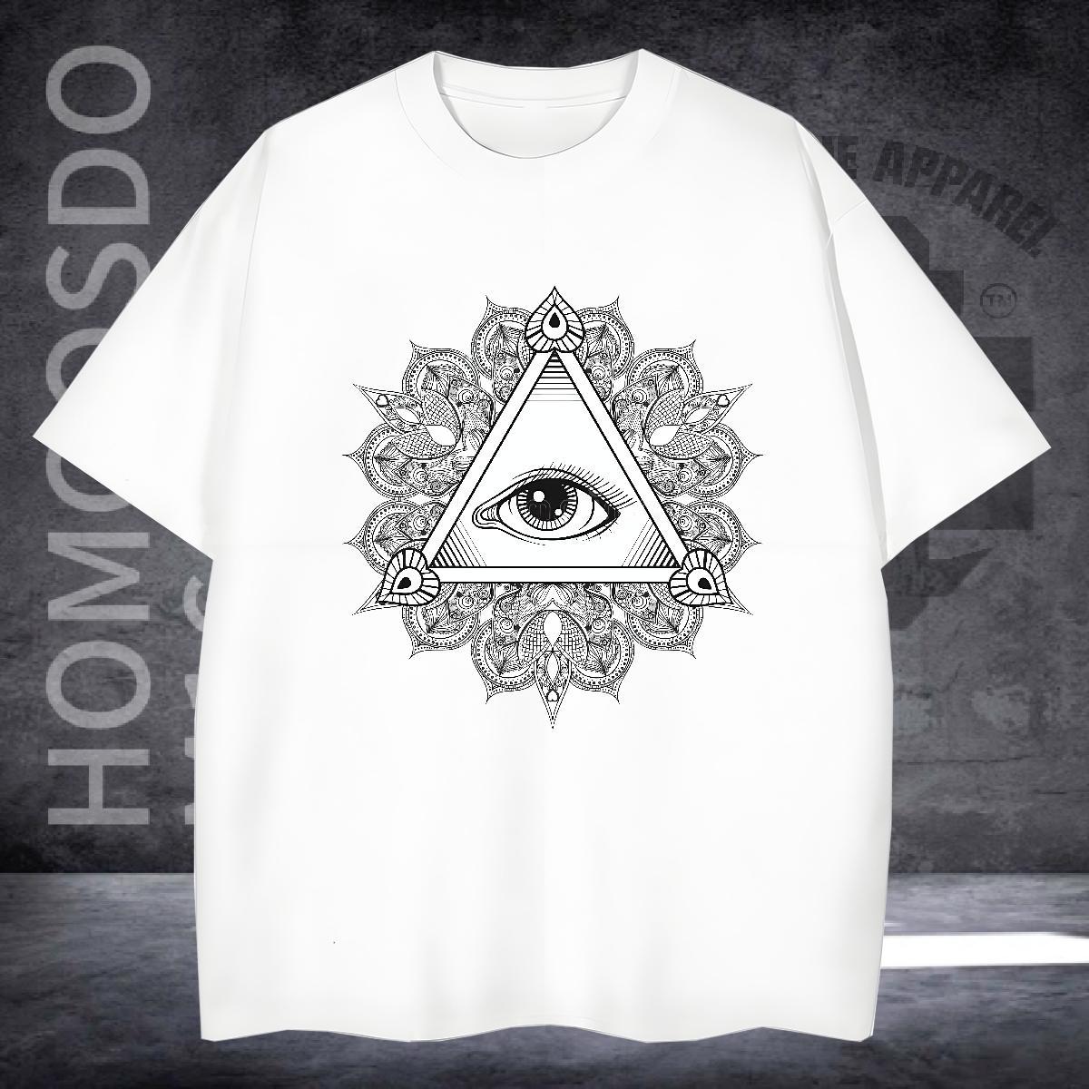 Free Shipping T Shirt For Man eye of the devil Tees Shirts 230g Cotton Hip Hop Cool Design Anime Crew Neck Men Tops Tees