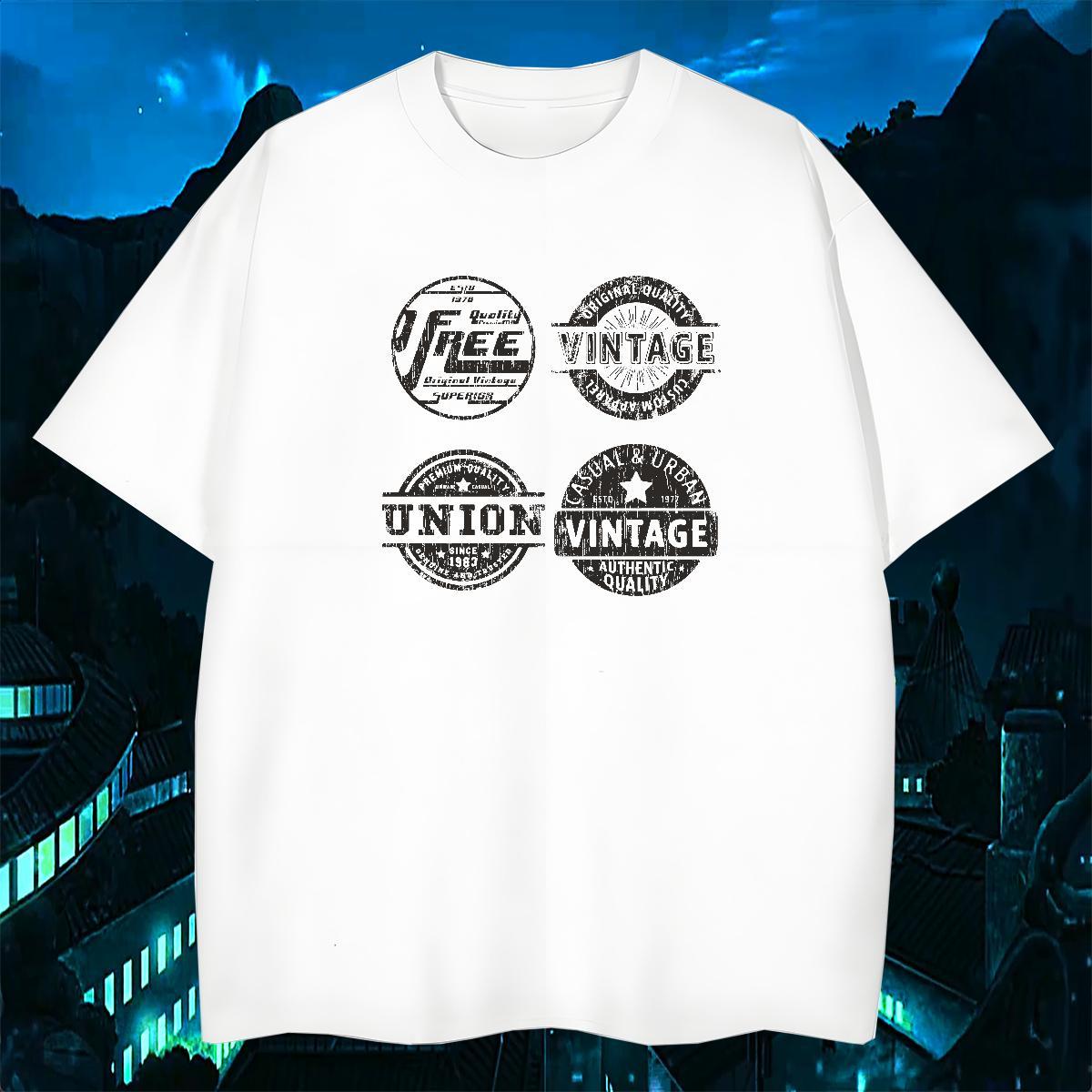 2024 DIY Mens T Shirts letter Clothes 100% Cotton 230g Street Casual Cool DIY Anime Short Sleeve Soft Men Clothes T-Shirt