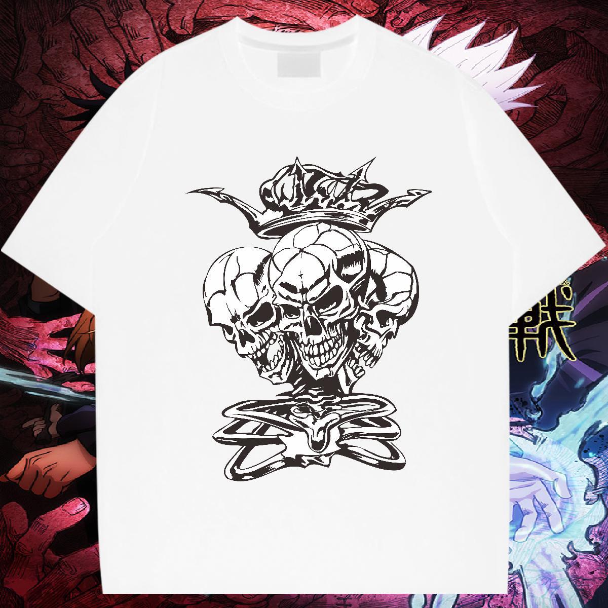 DIY Men T Shirts skull Clothings 230g Cotton Hip Hop Street Brand DIY Printed O-Neck Short Sleeve Couples T Shirts