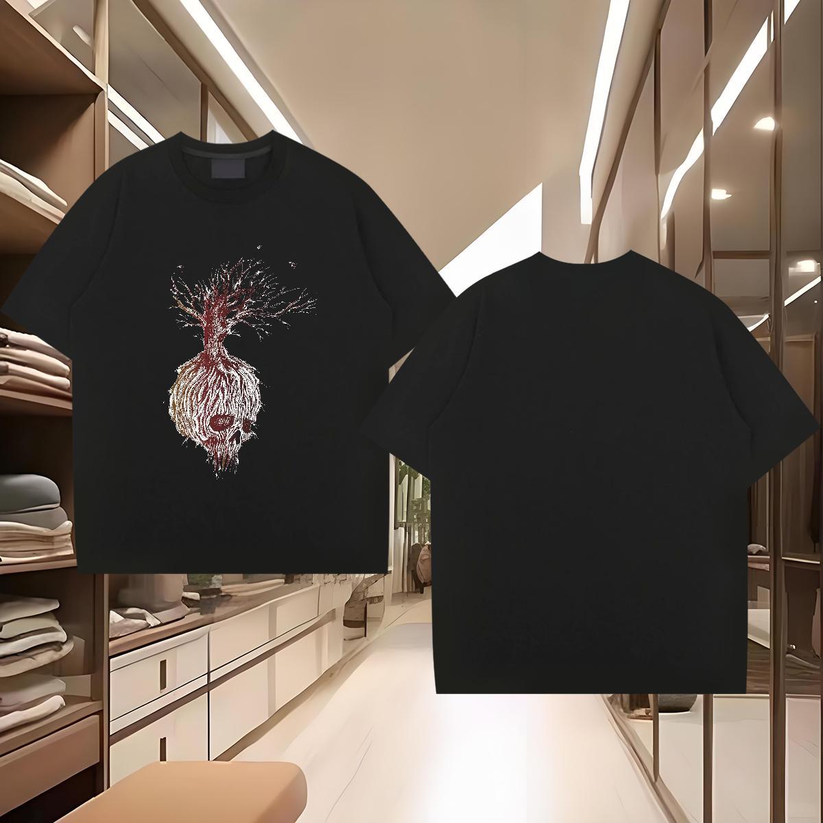 2024 Designer Mens T Shirts skull Clothings 230g 100% Cotton Sports Casual Cool Design Cartoon Printing L-4XL O Neck Short Sleeves Men Tshirts