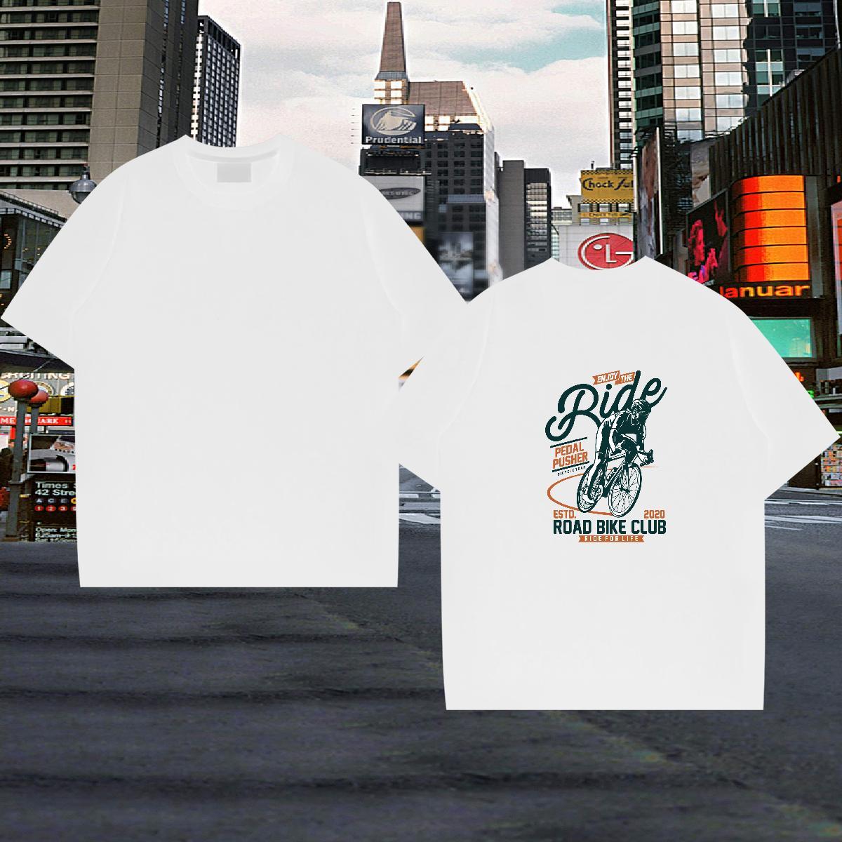 DIY Customized T shirt Motorcycle Tops Shirt 100% Cotton 230g Summer Casual High Quality Custom Printed Breathable Short Sleeve Men Tees
