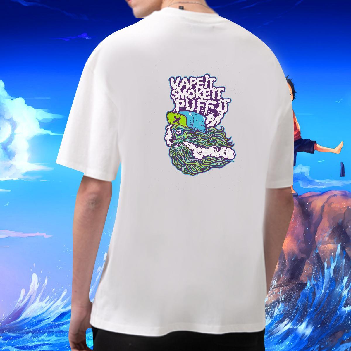 Customized Men T Shirts skull Wear 230g Cotton Street Casual Free Shipping Customized Print Breathable Soft Men Clothes T-Shirt